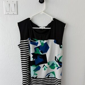 Calvin Klein Black and Multicolor Blouse
